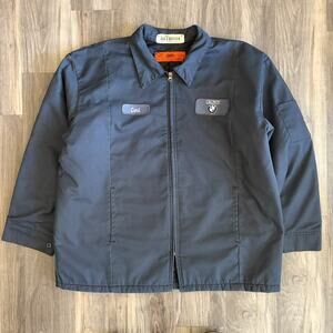 Vintage Mechanic Detroit Jacket Size XL Gray Red Kap Workwear Eisenhower BMW